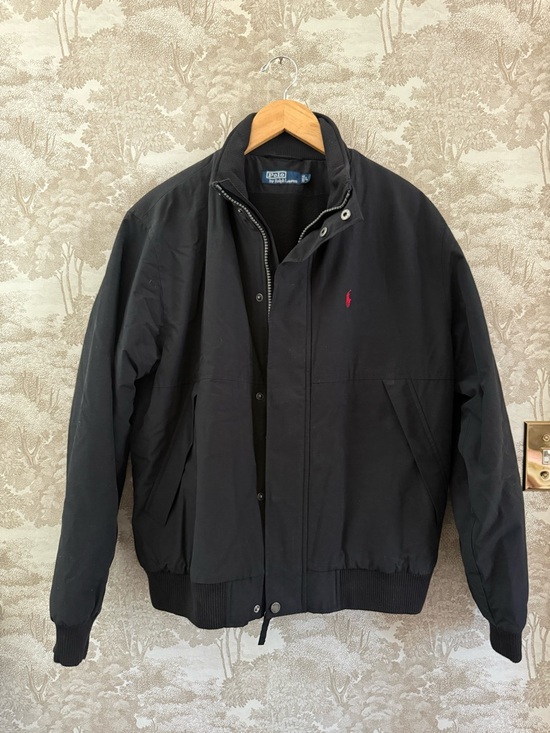 Ralph Lauren Other - Vintage Ralph Lauren Black Bomber Jacket with Red Polo Logo